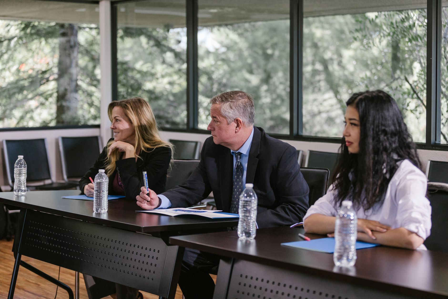 Business meeting with a professional interpreter