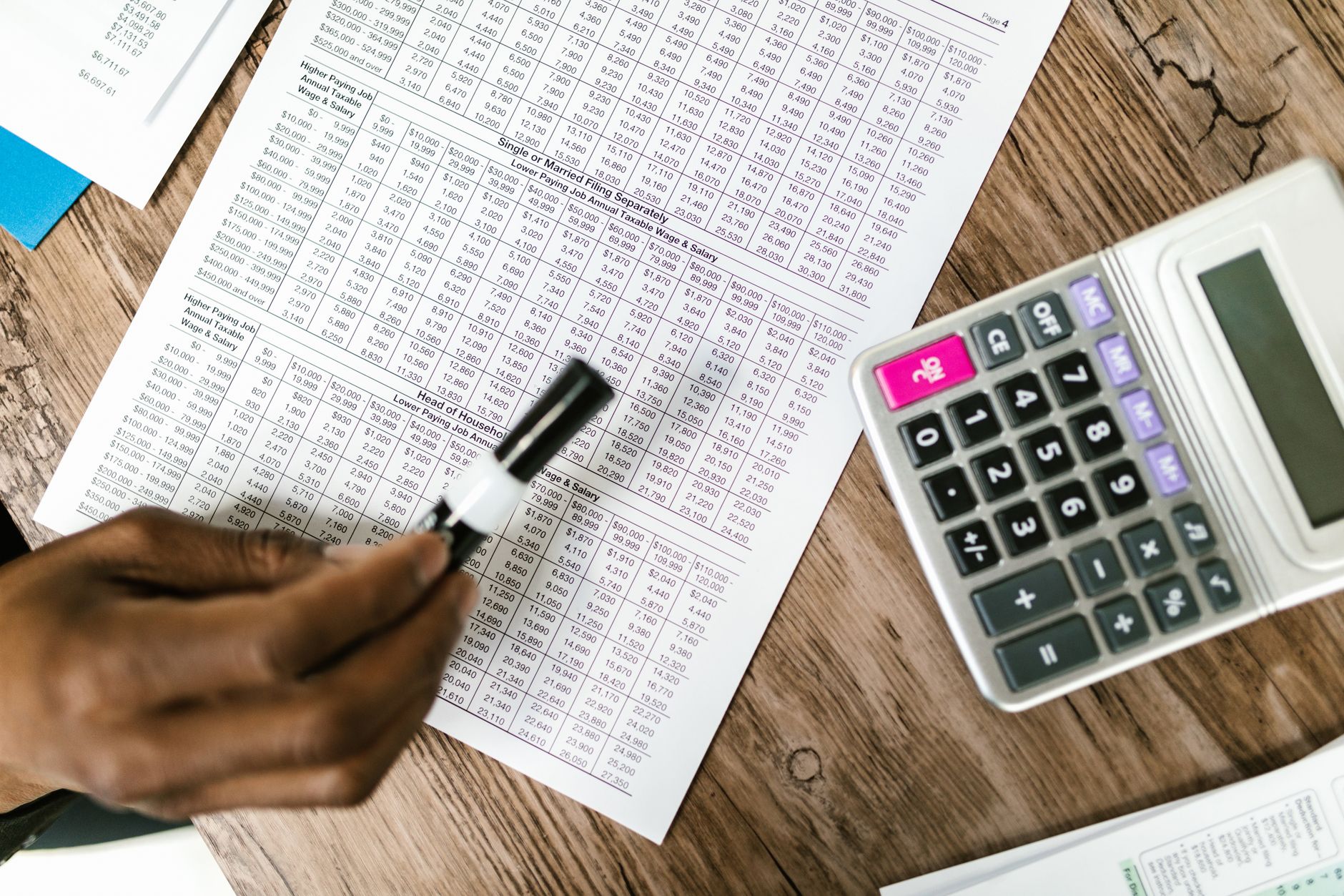 Accounting paperwork and documents