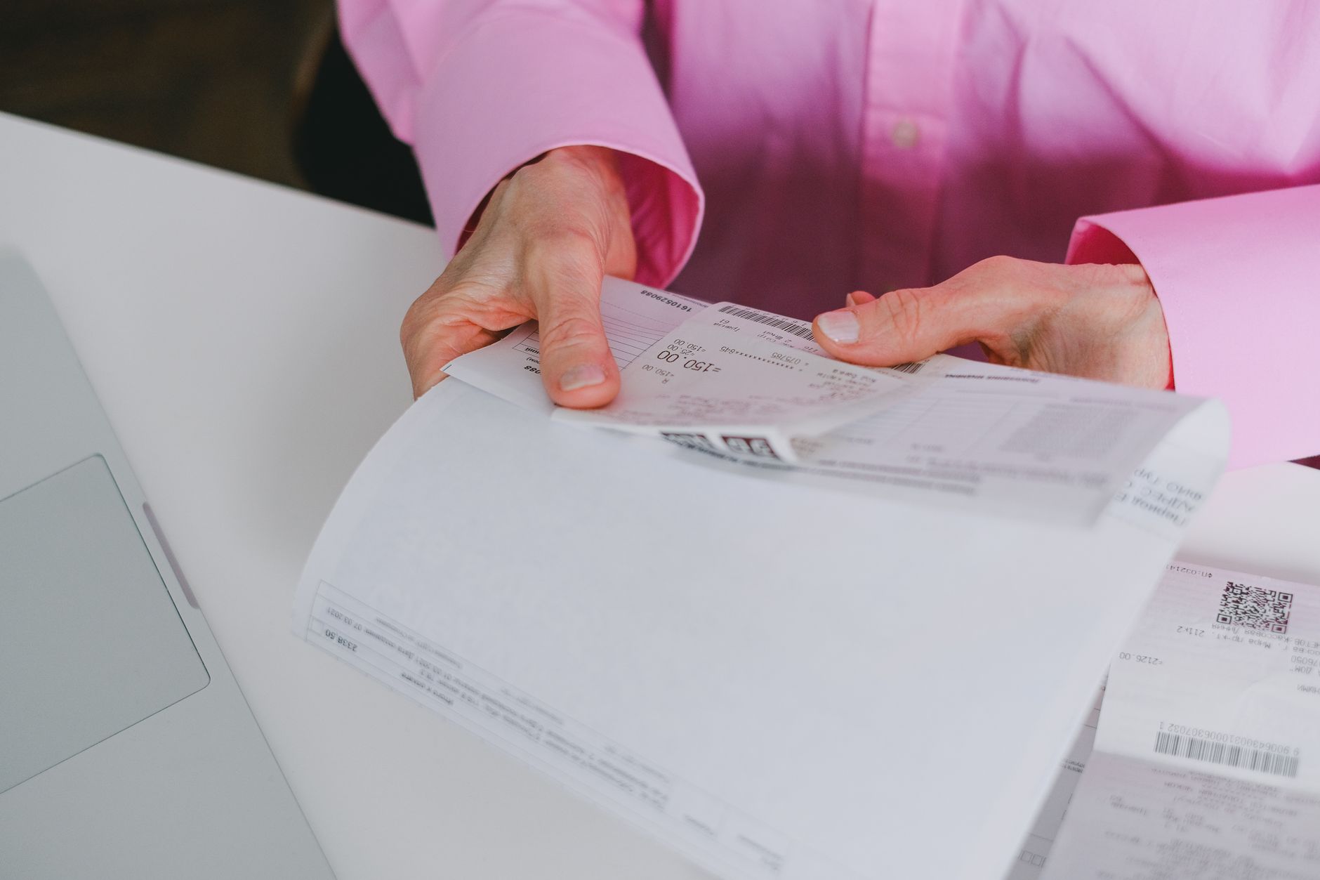 Invoice document close-up