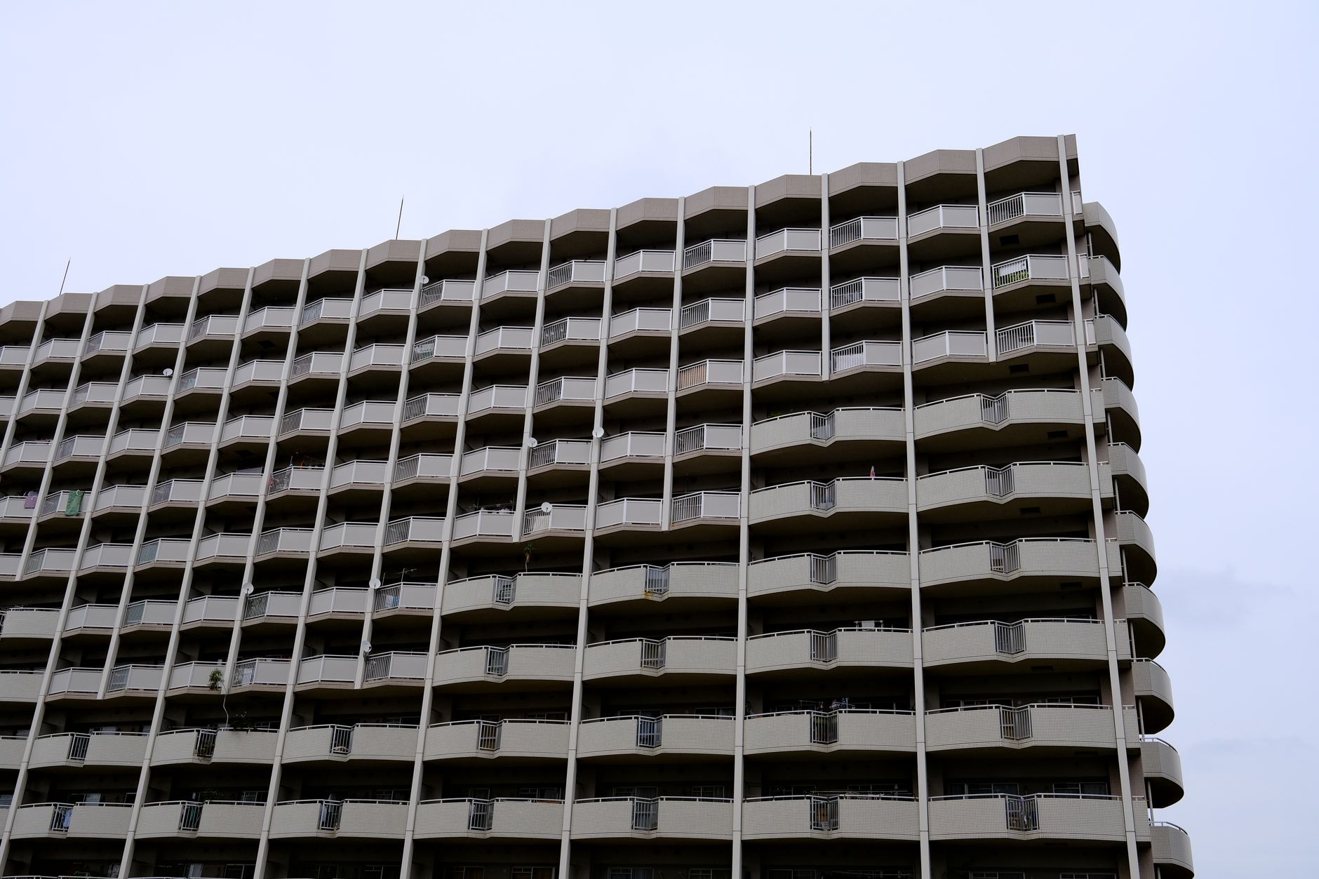 Contemporary residential high-rise apartment building in Tokyo
