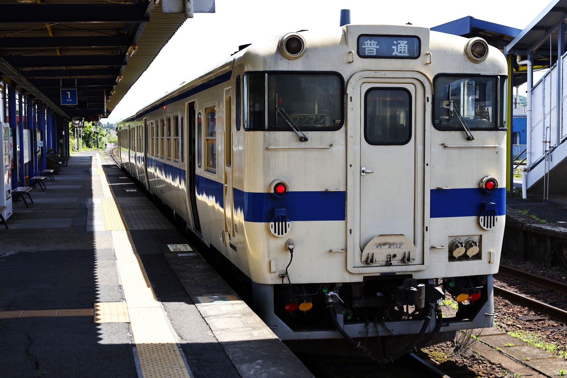 Local train at Ibusuki Station in Kagoshima, Japan