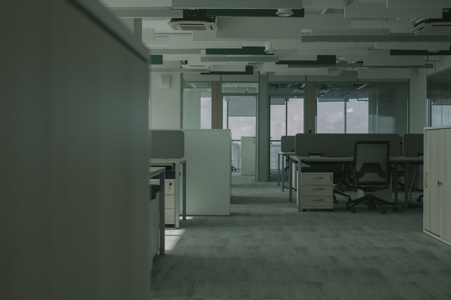 Open desk area in a modern Tokyo office