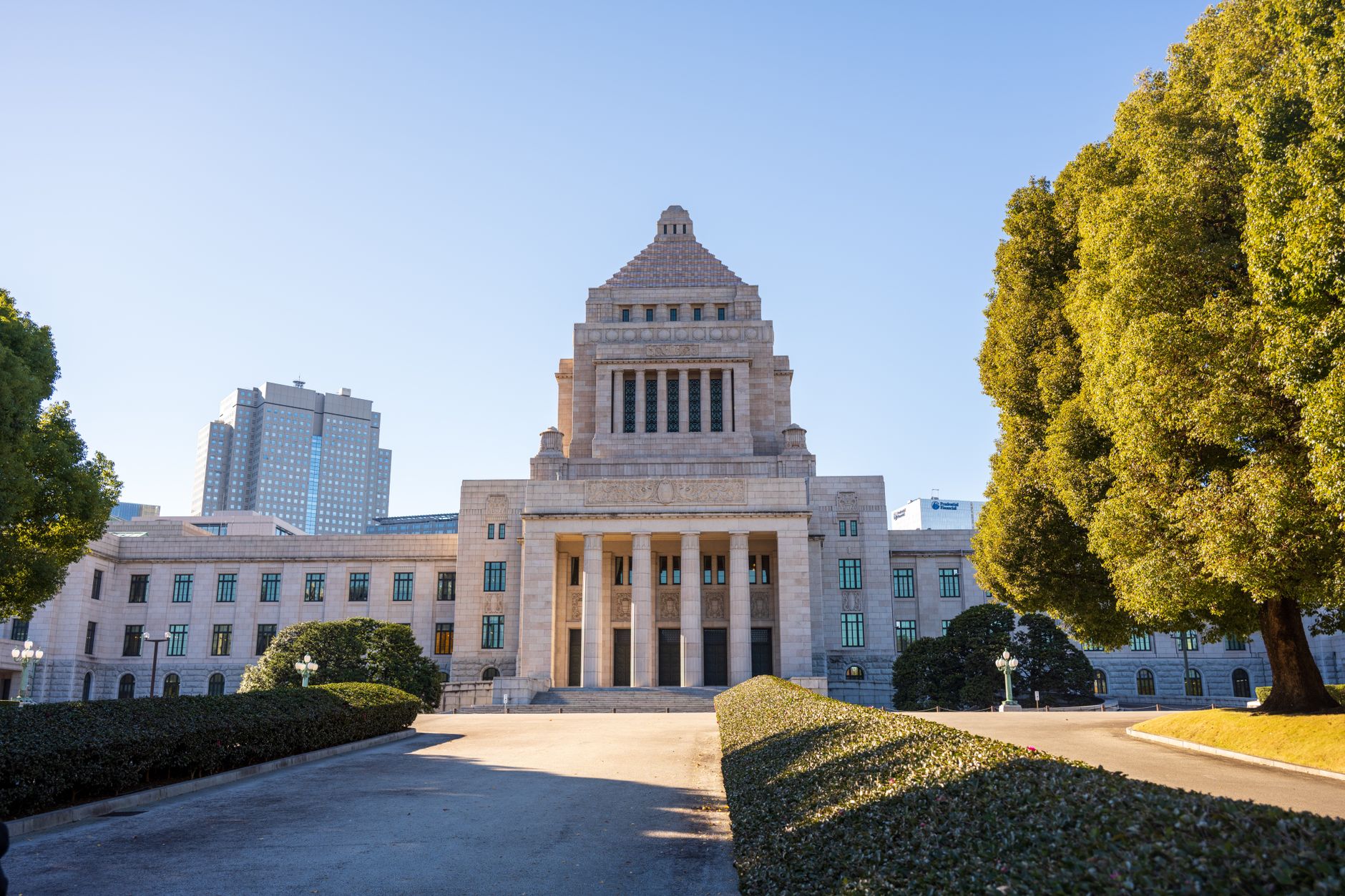 The National Diet Building in Tokyo, representing the Japanese government institutions that set and administer labour standards