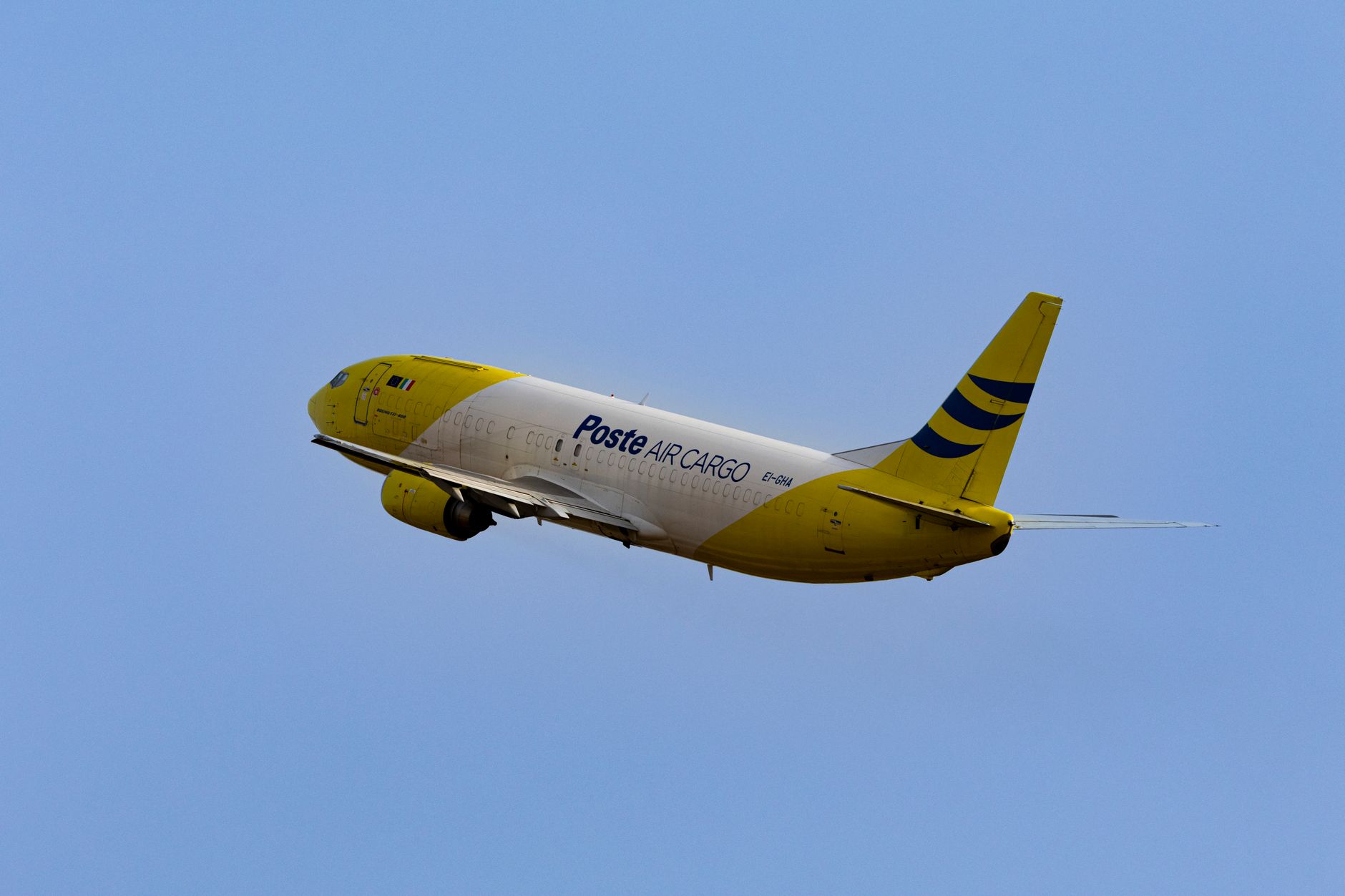 Air cargo plane taking off
